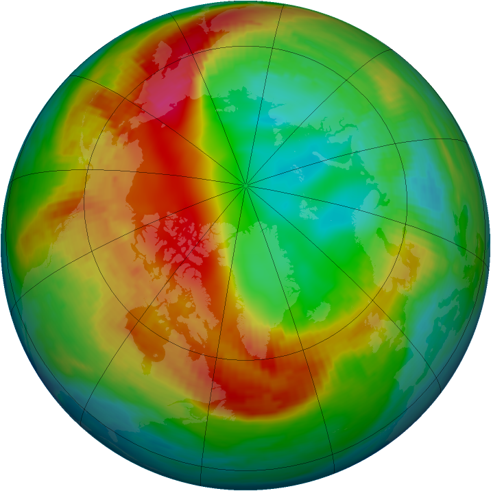Arctic ozone map for 03 February 1990